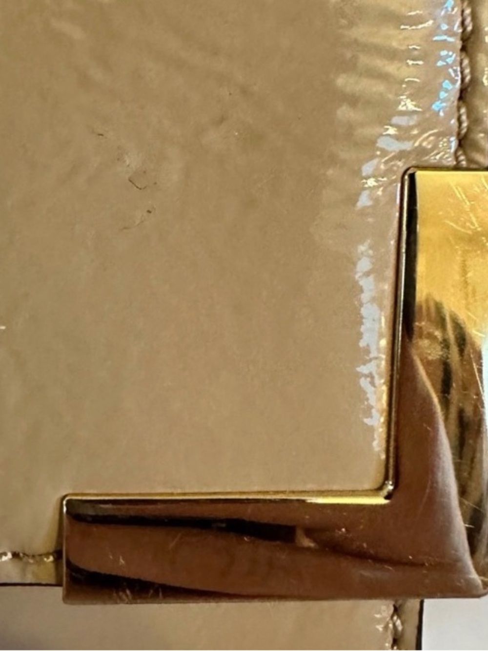 Michael Kors Tan Patent Leather Clutch with Removable Shoulder Strap - Picture 12 of 12
